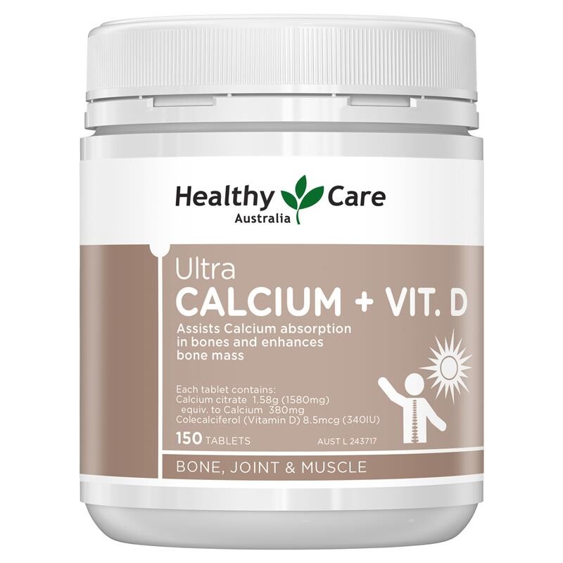 [PRE-ORDER] STRAIGHT FROM AUSTRALIA - Healthy Care Ultra Calcium Plus Vitamin D 150 Tablets